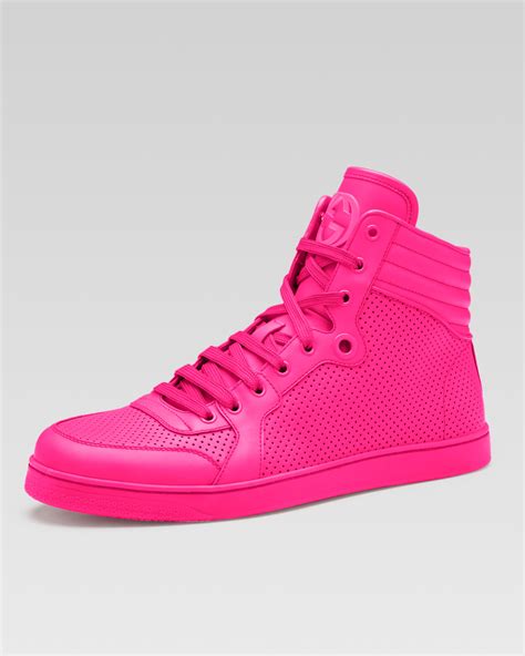 gucci coda neon leather high top sneakers|Gucci women's sneakers.